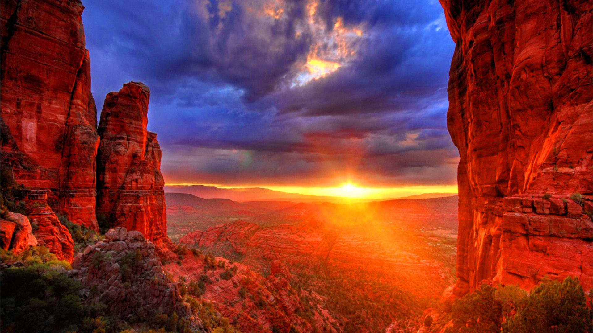 Arizona sunset red stones United States Desktop HD Wallpaper, Wallpaper13.com