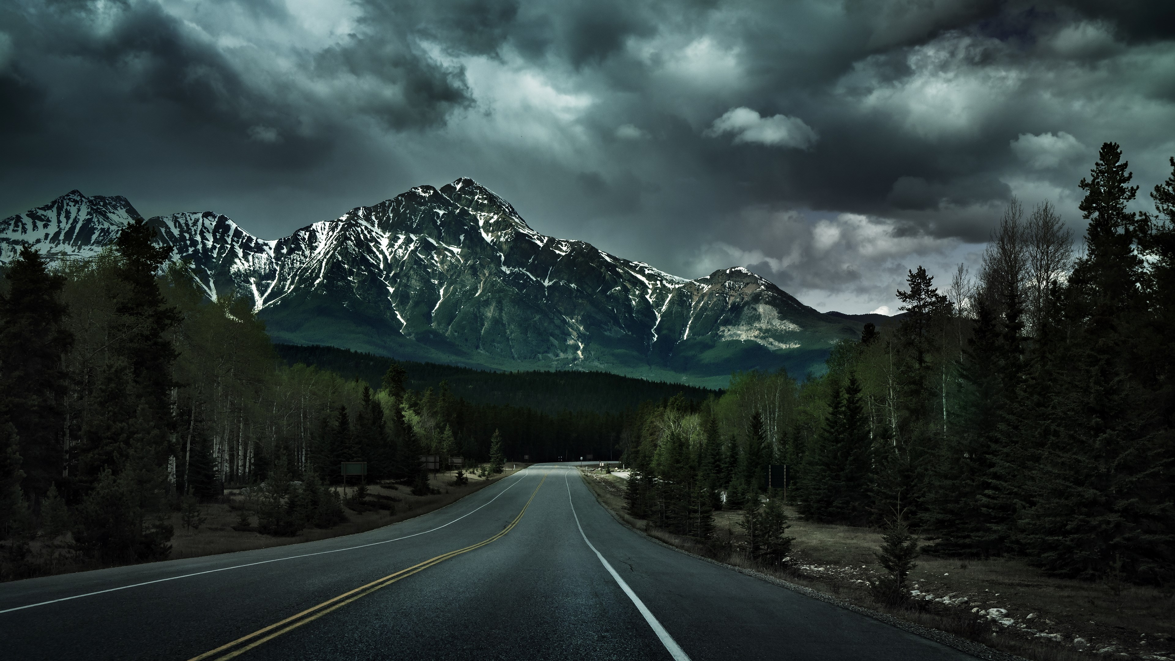 dark forest road wallpaper mountains Gallery HD Wallpaper