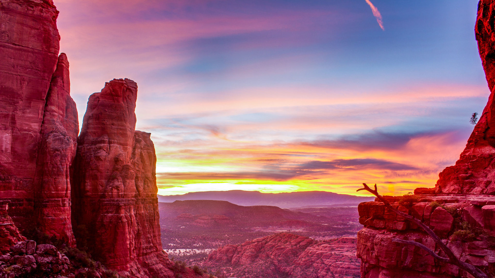 Sunset Cathedral Rock Sedona Arizona Desktop HD Wallpaper