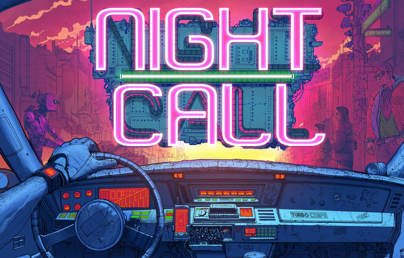 Wallpaper Robot, Neon, Machine, Salon, People, Background, The wheel, Electronic, Synthpop, Darkwave, Synth, Retrowave, Synthwave, Synth pop, Sharpwriter, Night Call image for desktop, section фантастика