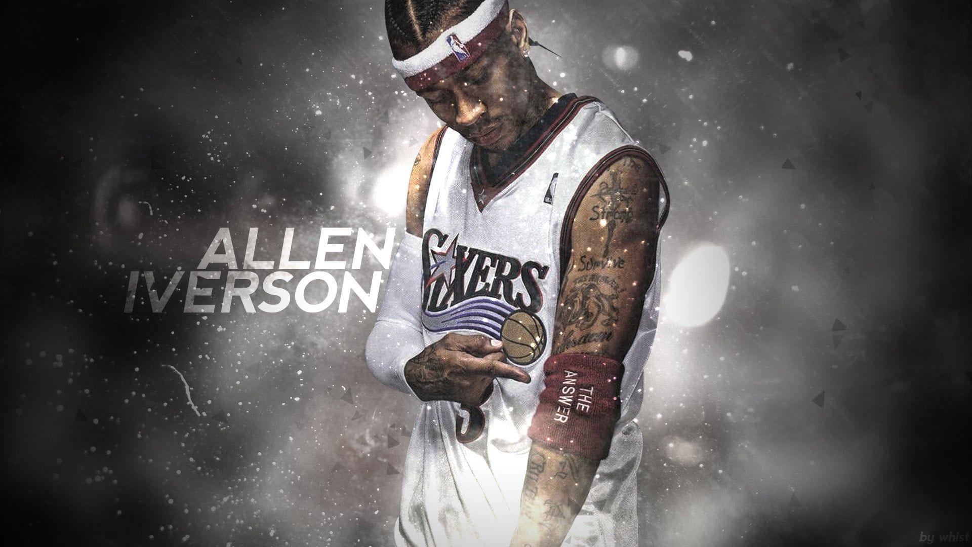 Download Allen Iverson With Lakers Players Wallpaper | Wallpapers.com, image size:1920x1080