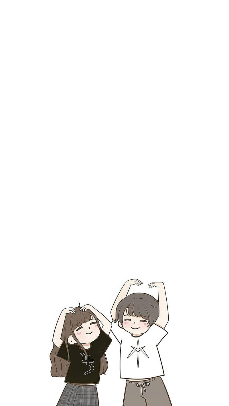 Download Boyfriend And Girlfriend Cute Drawing Portrait Wallpaper