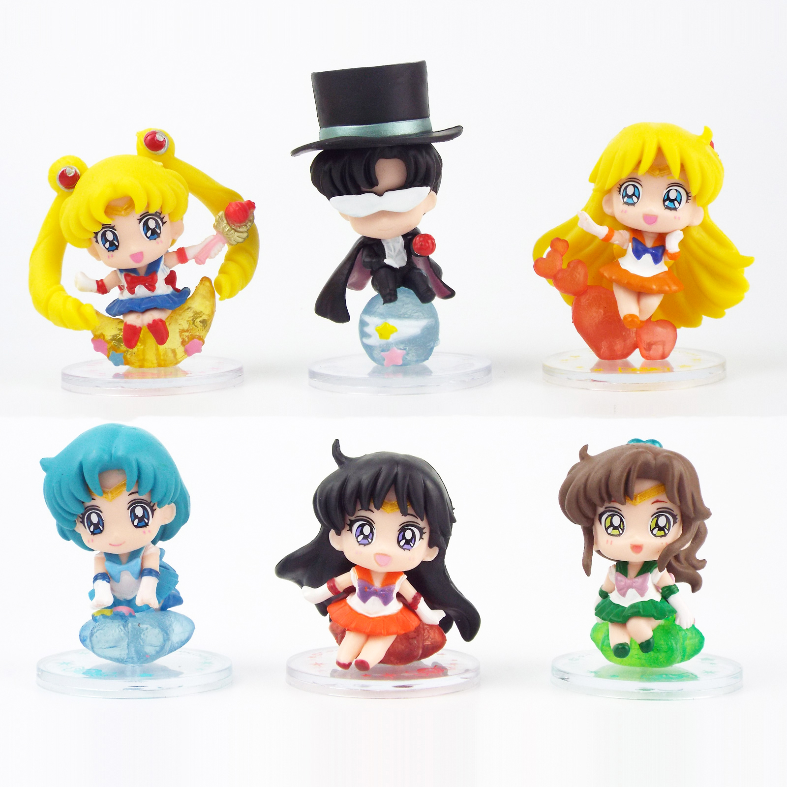 Fantasy Sailor Moon Gacha Q Version Doll Figure In Car Desktop Ornament Sailor Moon Action Figure Finished Product TOYS. Action Figures