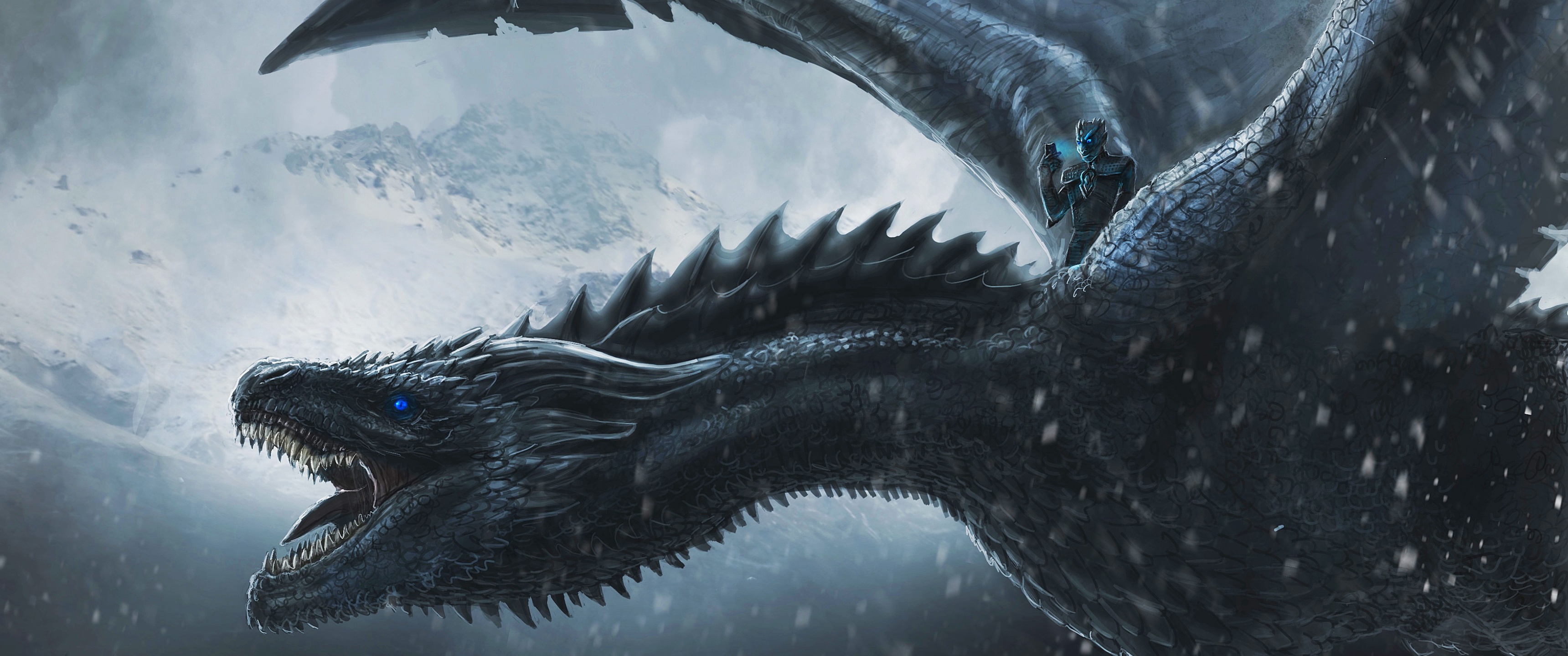 Night King Wallpaper 4K, Dragon, Game of Thrones, Graphics CGI