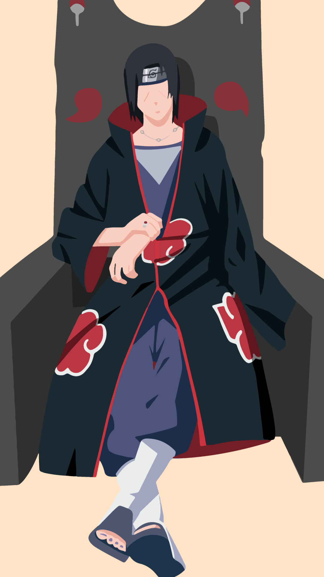 Itachi sitting on the throne