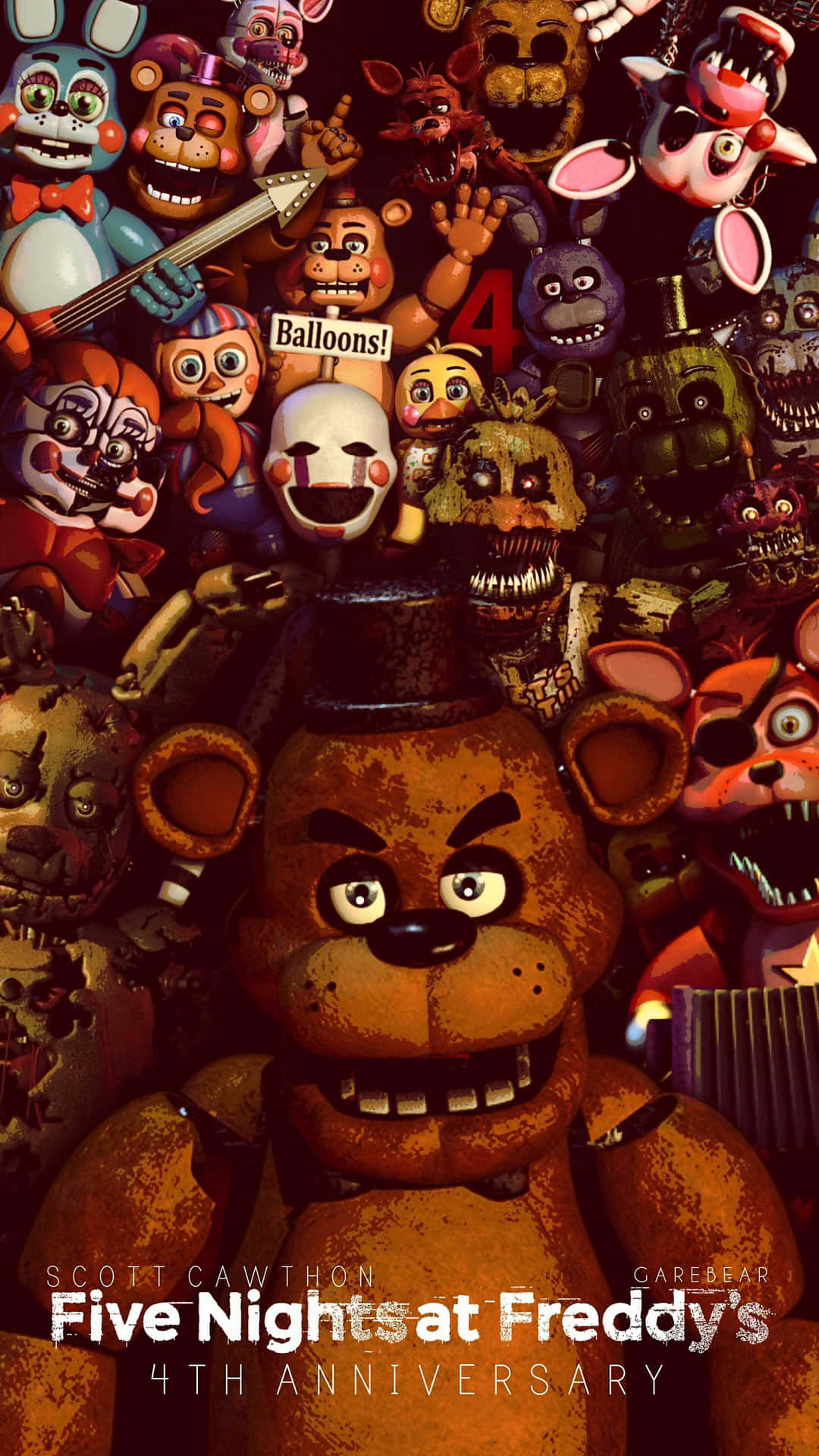 Download Five Nights At Freddy's 5th Anniversary Poster Wallpaper