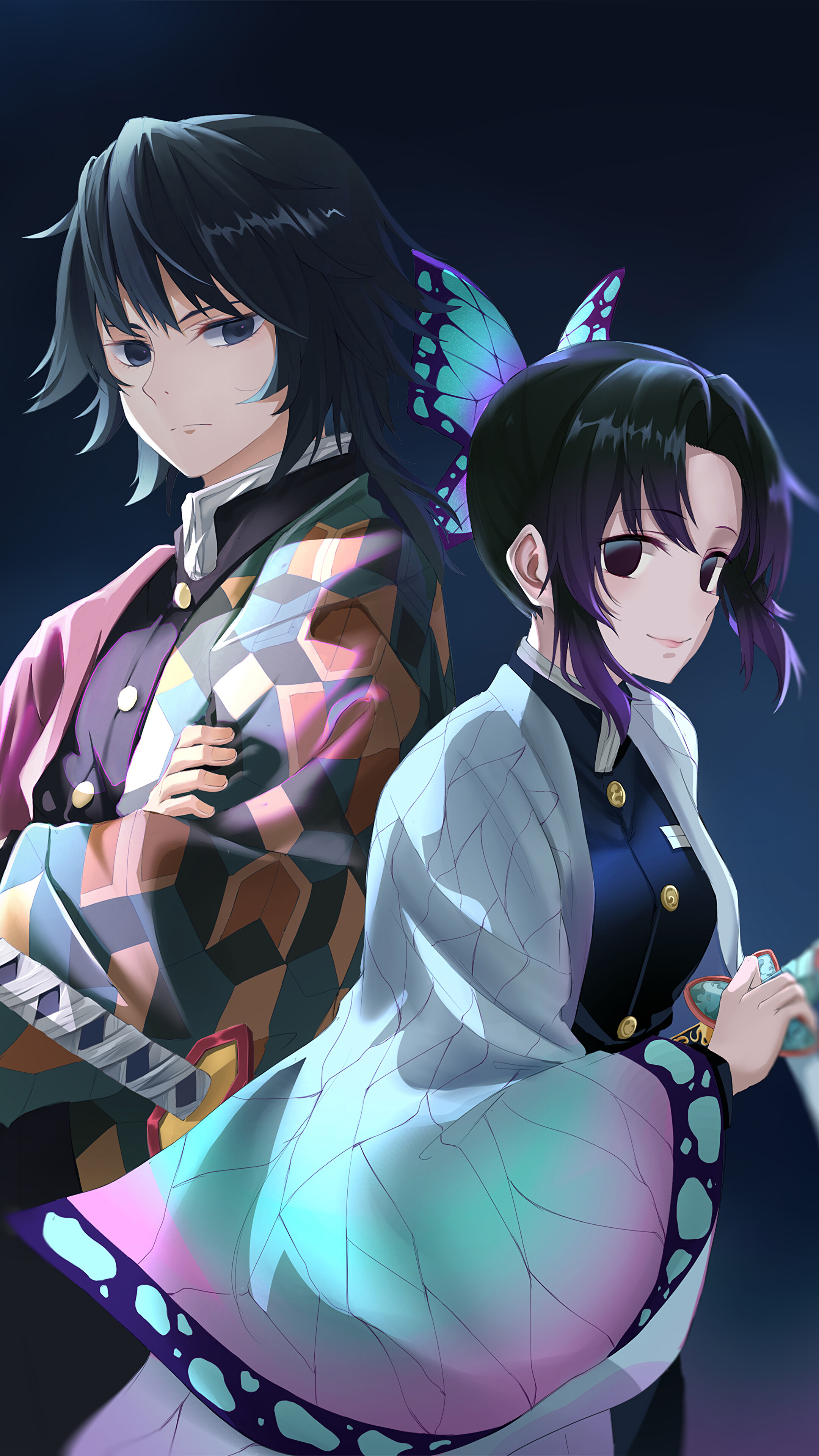 Giyu and Shinobu, (Kimetsu no Yaiba), Pillars, 4k Gallery HD Wallpaper