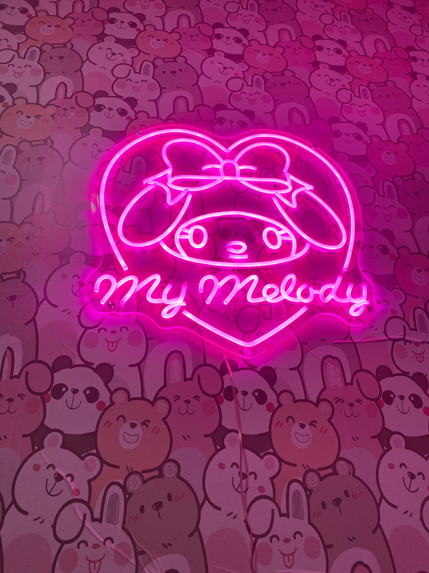 Aesthetic Cute My Melody Neon Sign Custom Decoracion Acrylic For Shop Party Gift Home Kawaii Anime Wall Room Decor