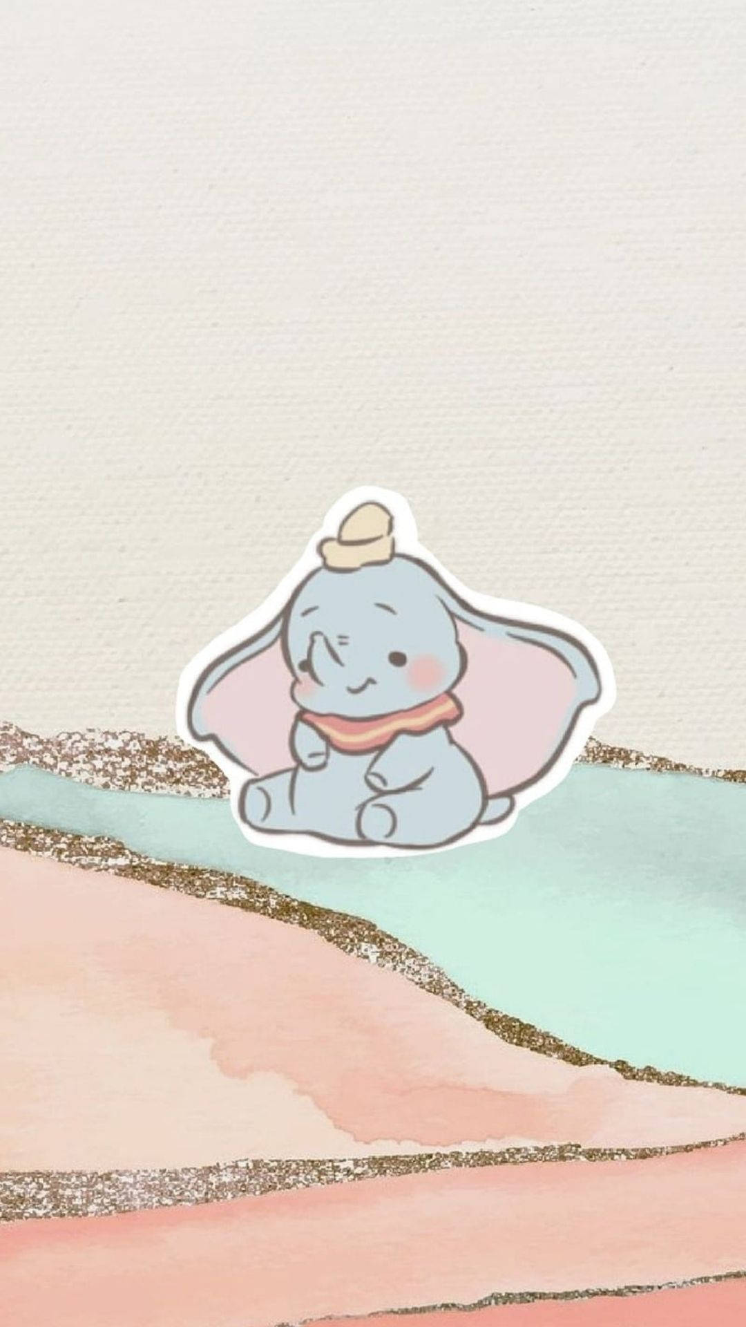 Download Dumbo In Pastel Background Wallpaper