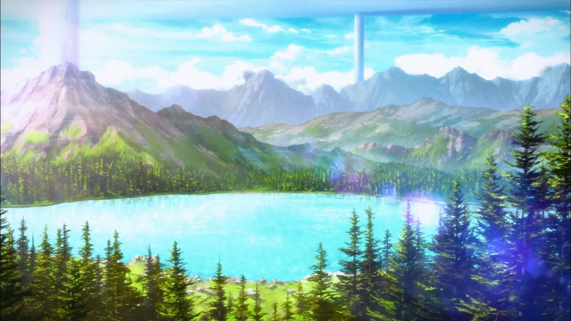 Download Lake Anime Landscape Wallpaper