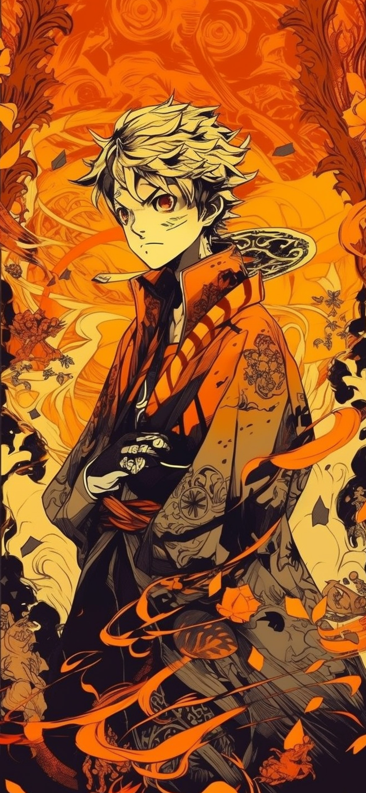 Demon Slayer Zenitsu Orange Wallpaper Zenitsu Wallpaper