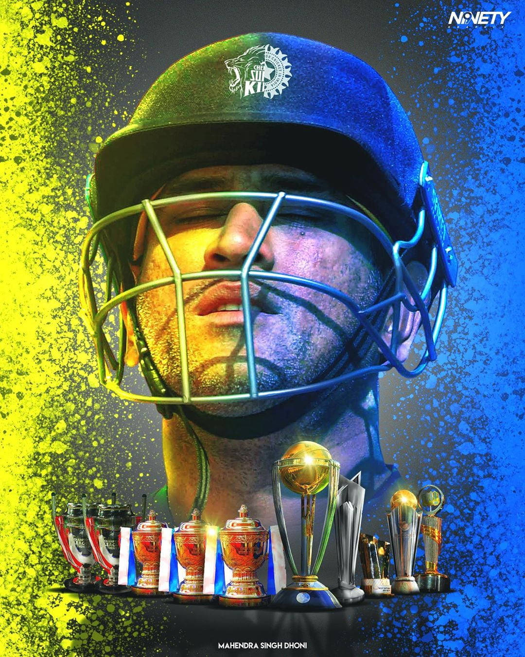 Download Trophies Ms Dhoni HD Wallpaper