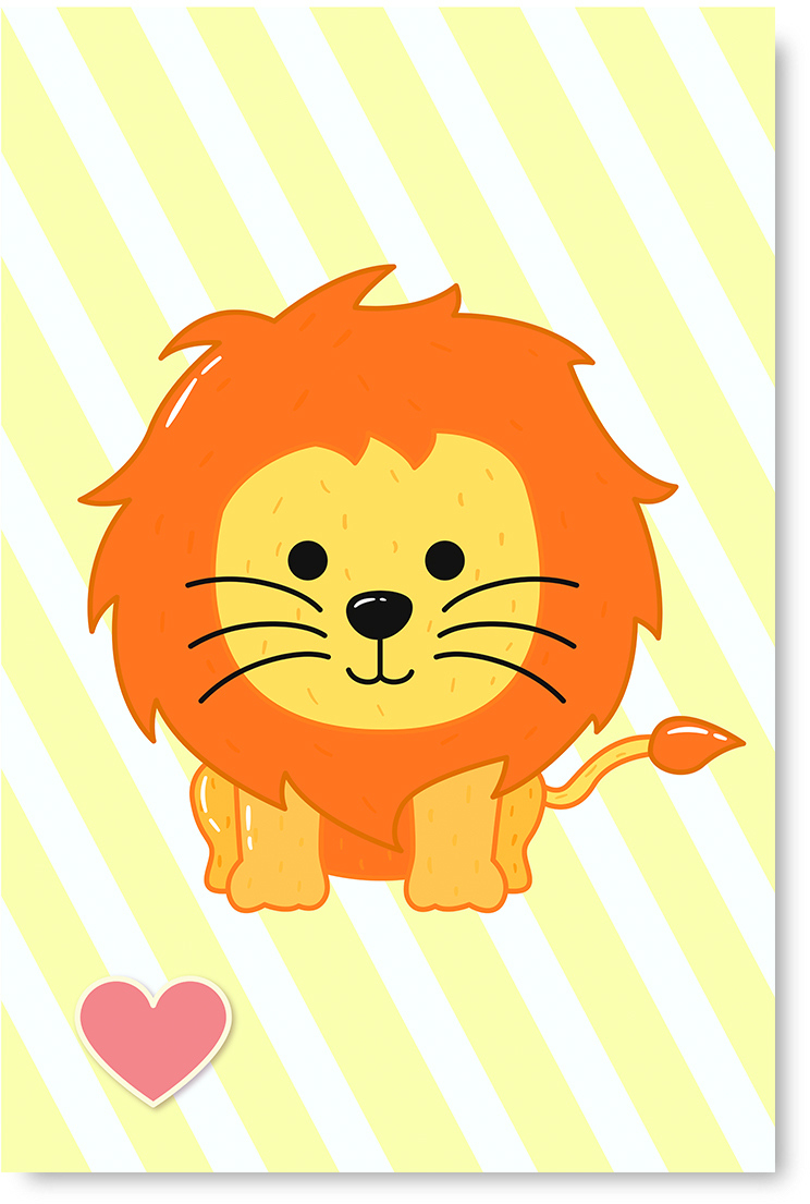 Awkward Styles Friends Forever Poster Decor Little Lion Illustration Kids Room Wall Art Baby Room Art Funny Decor for Kids Animals Picture Newborn Baby Room Wall Decor Safari Wallpaper Made in USA