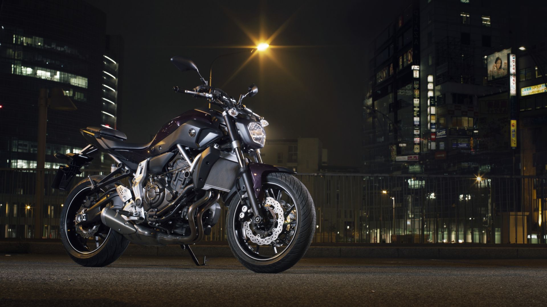 Desktop Wallpaper Motorcycle, Night, Yamaha, Yamaha Mt 07, HD Image, Picture, Background, 1xlxfj