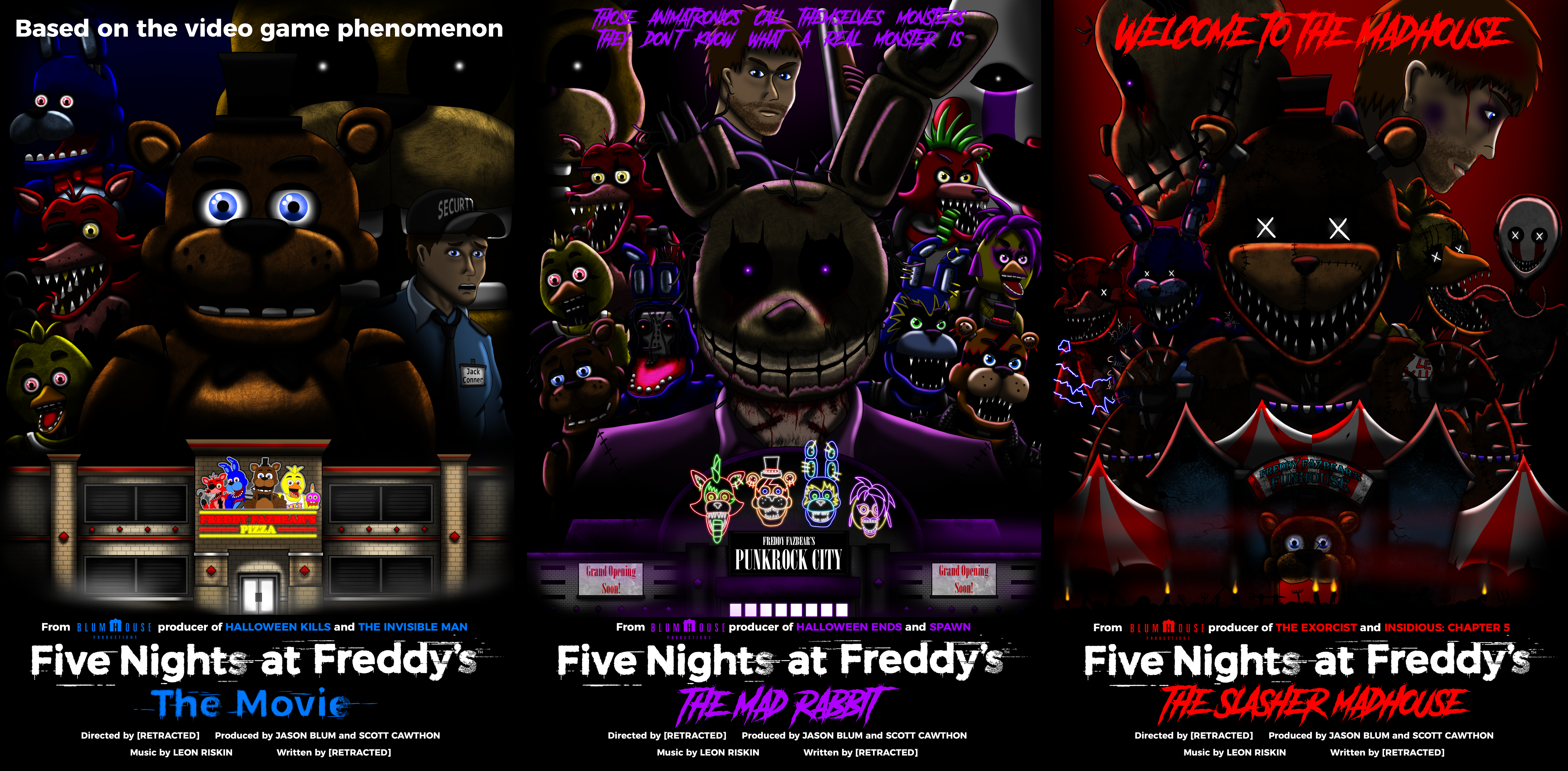 FNaF Fan Made Movie Trilogy Posters Version 2: The Mad Rabbit Trilogy