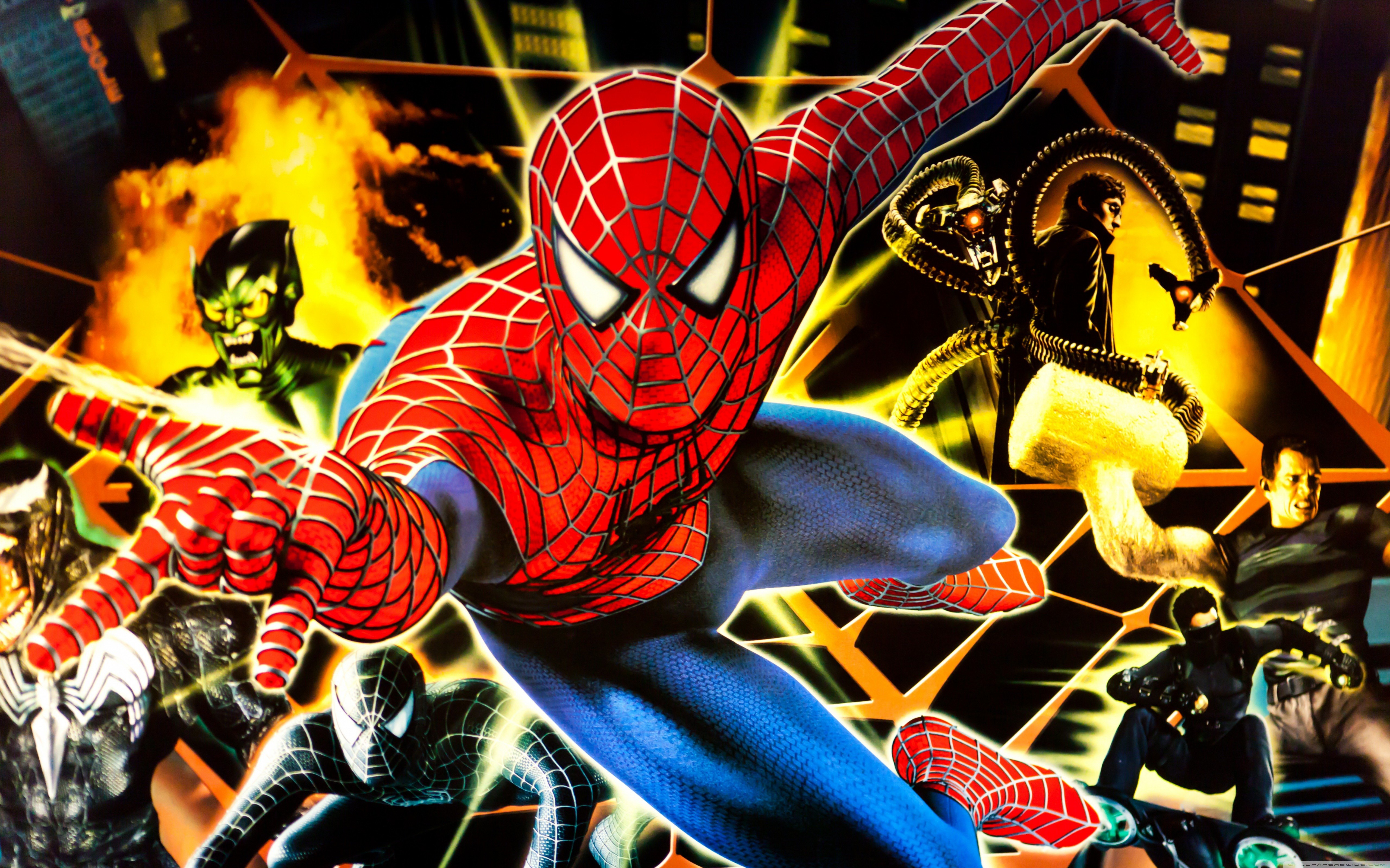 Spider Man And Villains From Marvel Comics, HD Wallpaper