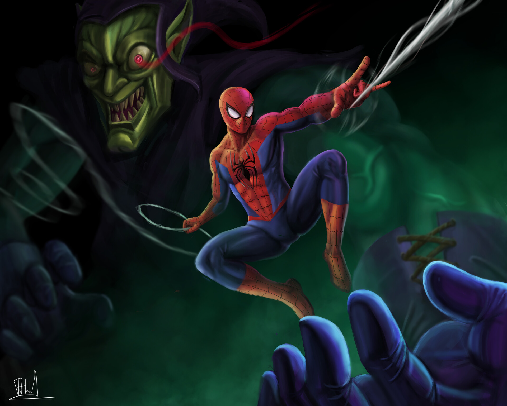 Spiderman vs green goblin