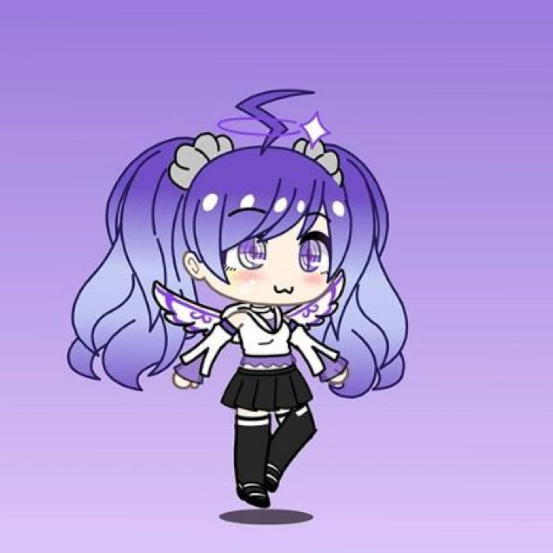 Download Gacha Life Cute Purple Girl Wallpaper