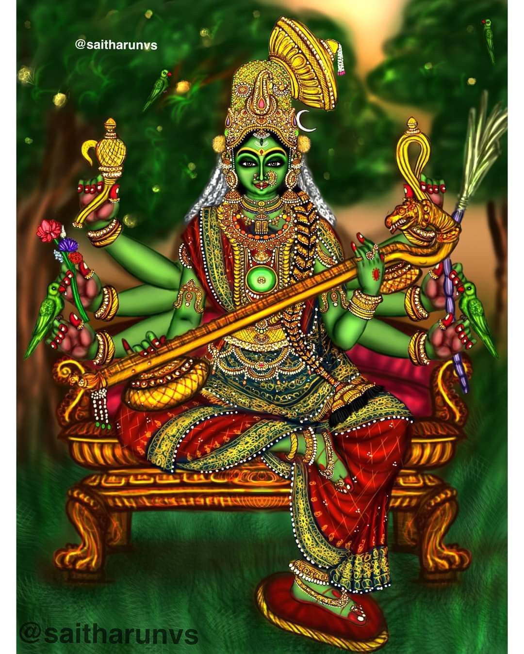 Matangi devi ideas. hindu art, saraswati goddess, hindu gods