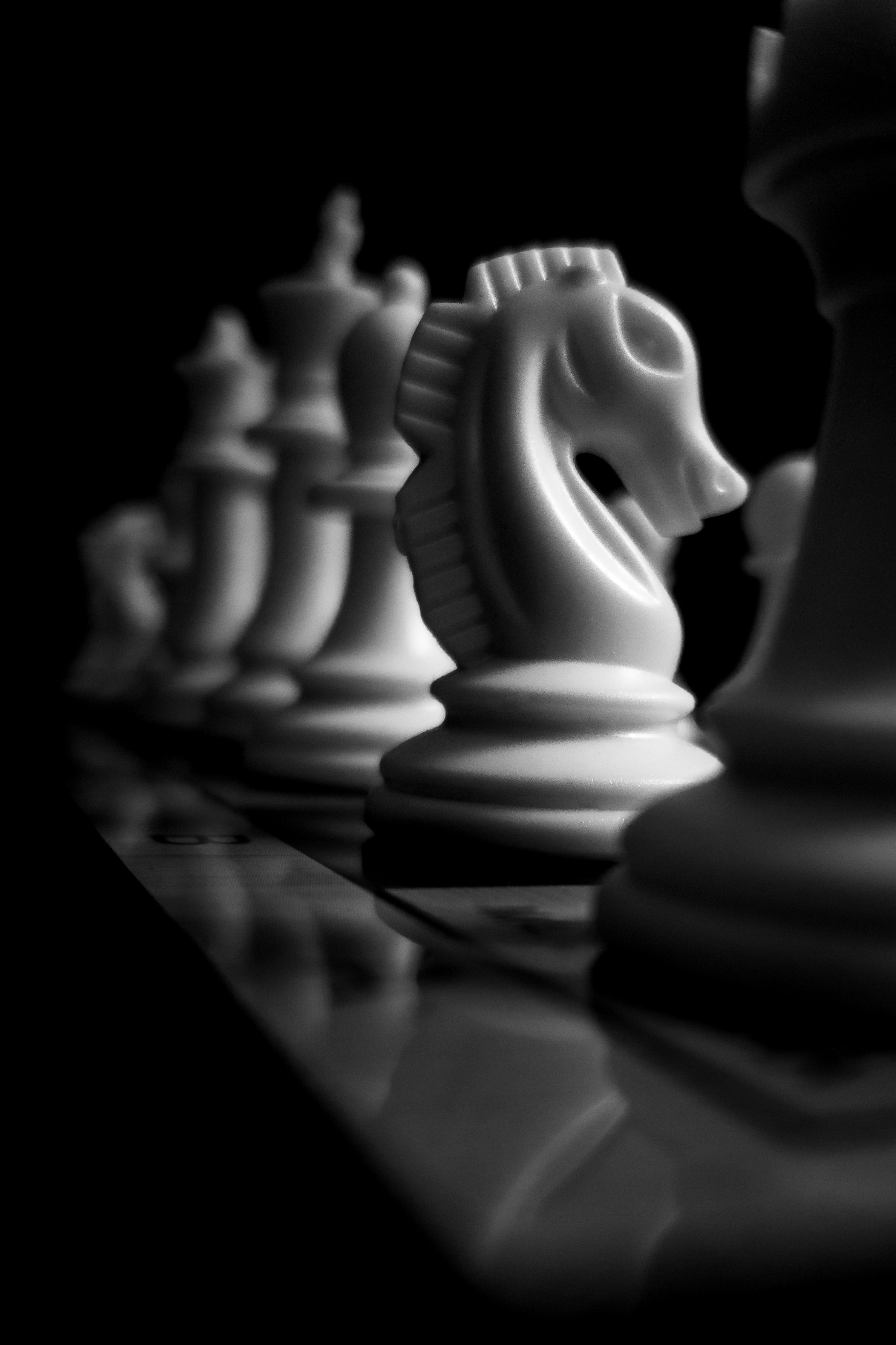 Monochrome Photo of Chess Pieces · Free