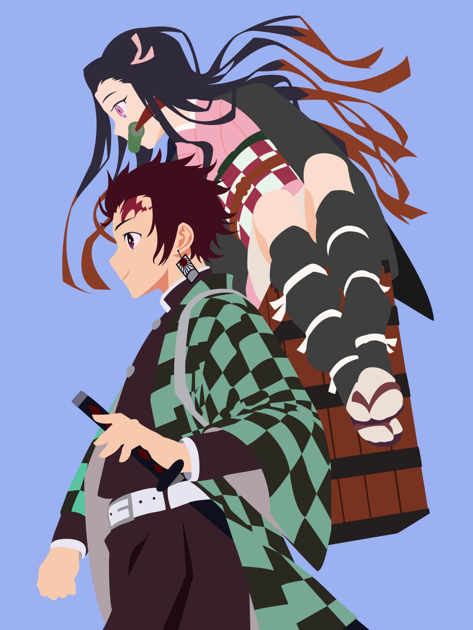 Wallpaper / Anime Demon Slayer: Kimetsu no Yaiba Phone Wallpaper, Nezuko Kamado, Tanjiro Kamado, 1536x2048 free download
