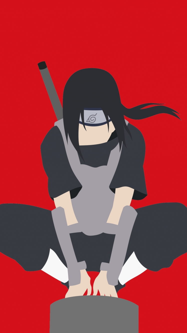 Download wallpaper 750x1334 minimal, warrior, naruto, itachi uchiha, iphone 7, iphone 8, 750x1334 HD background, 15361