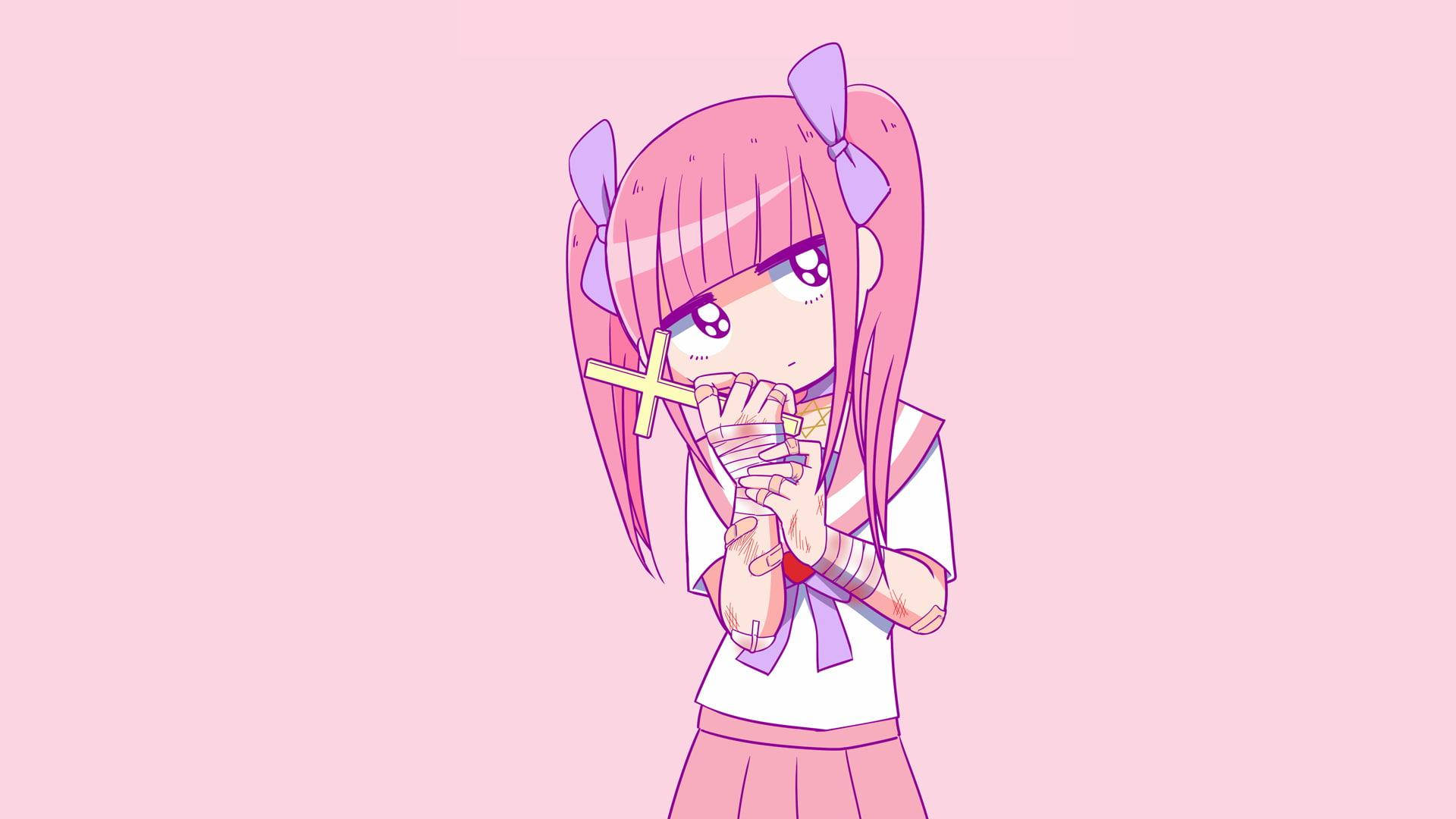Aesthetic Pink Anime Desktop Wallpapers - Wallpaper Cave