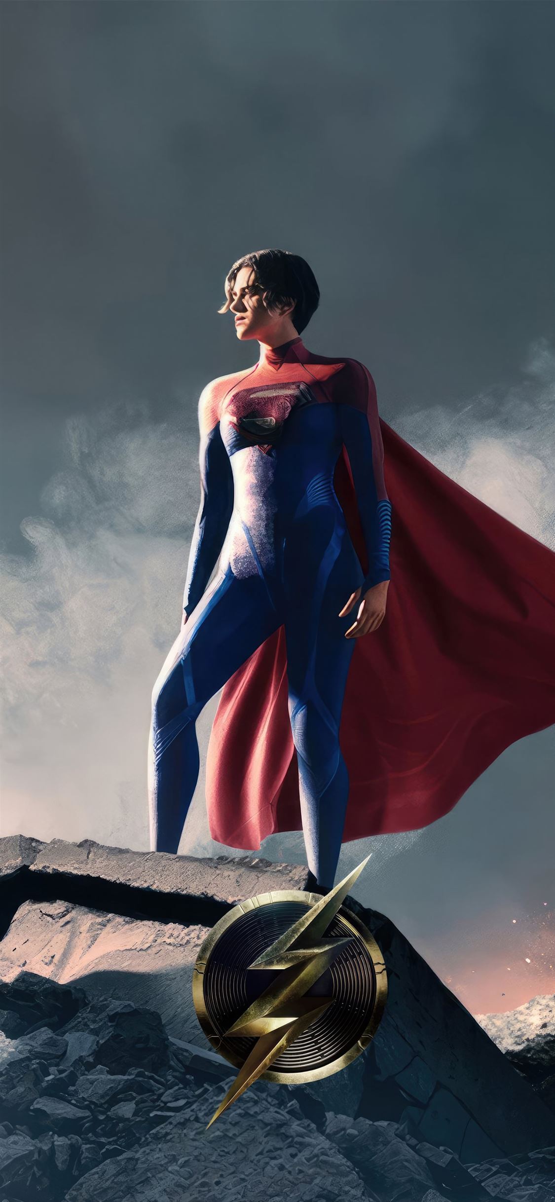 supergirl in the flash movie iPhone Wallpaper Free Download
