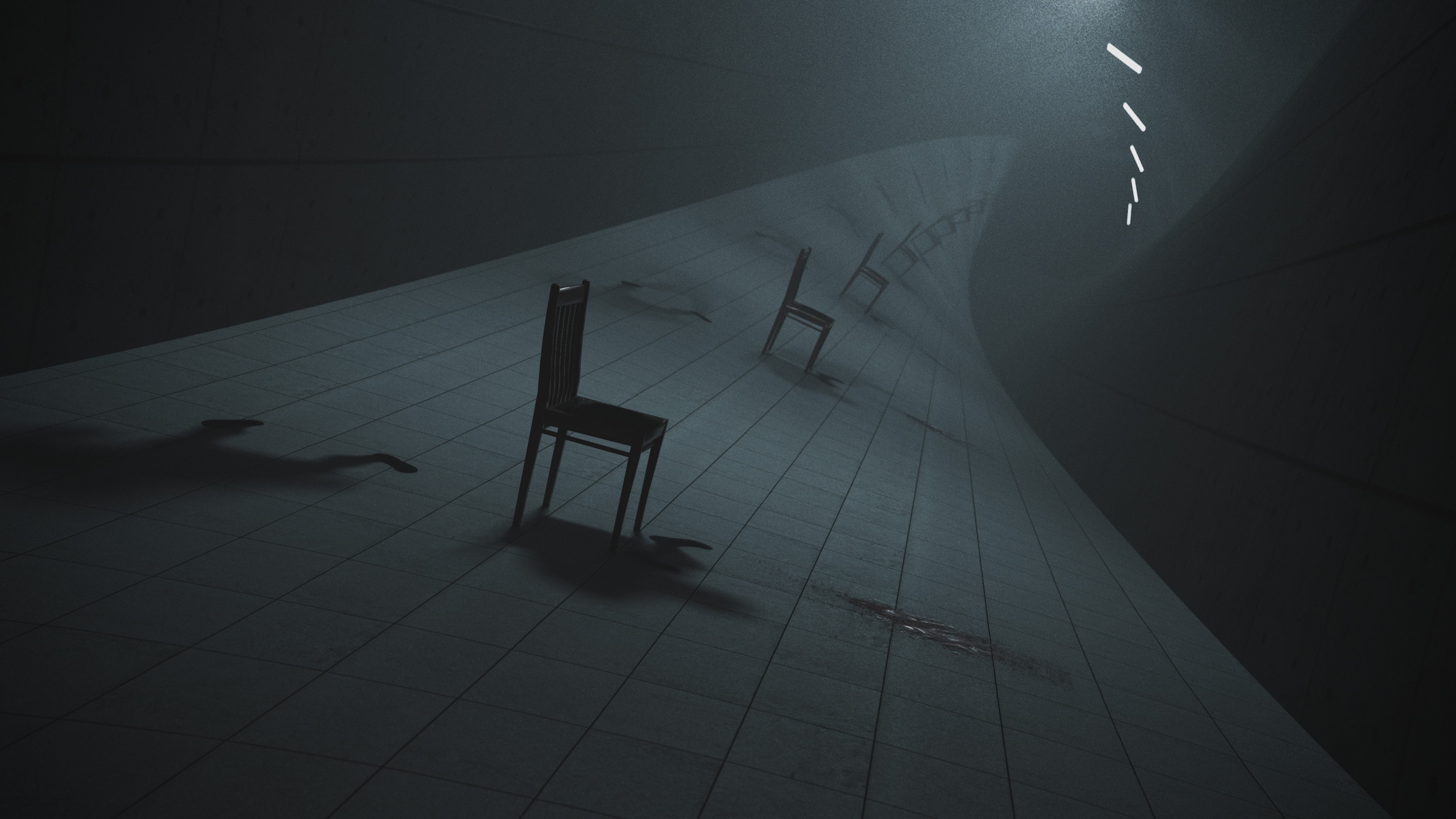 Wallpaper / 3D, digital art, artwork, illustration, death, chair, shadow, blood free download