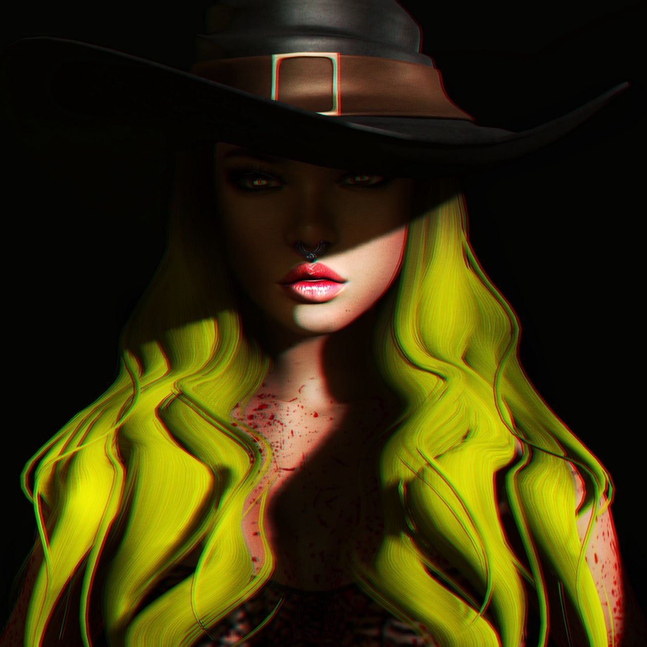 Download wallpaper 1280x1280 halloween, girl, hat, shadow, art ipad, ipad 2, ipad mini for parallax HD background