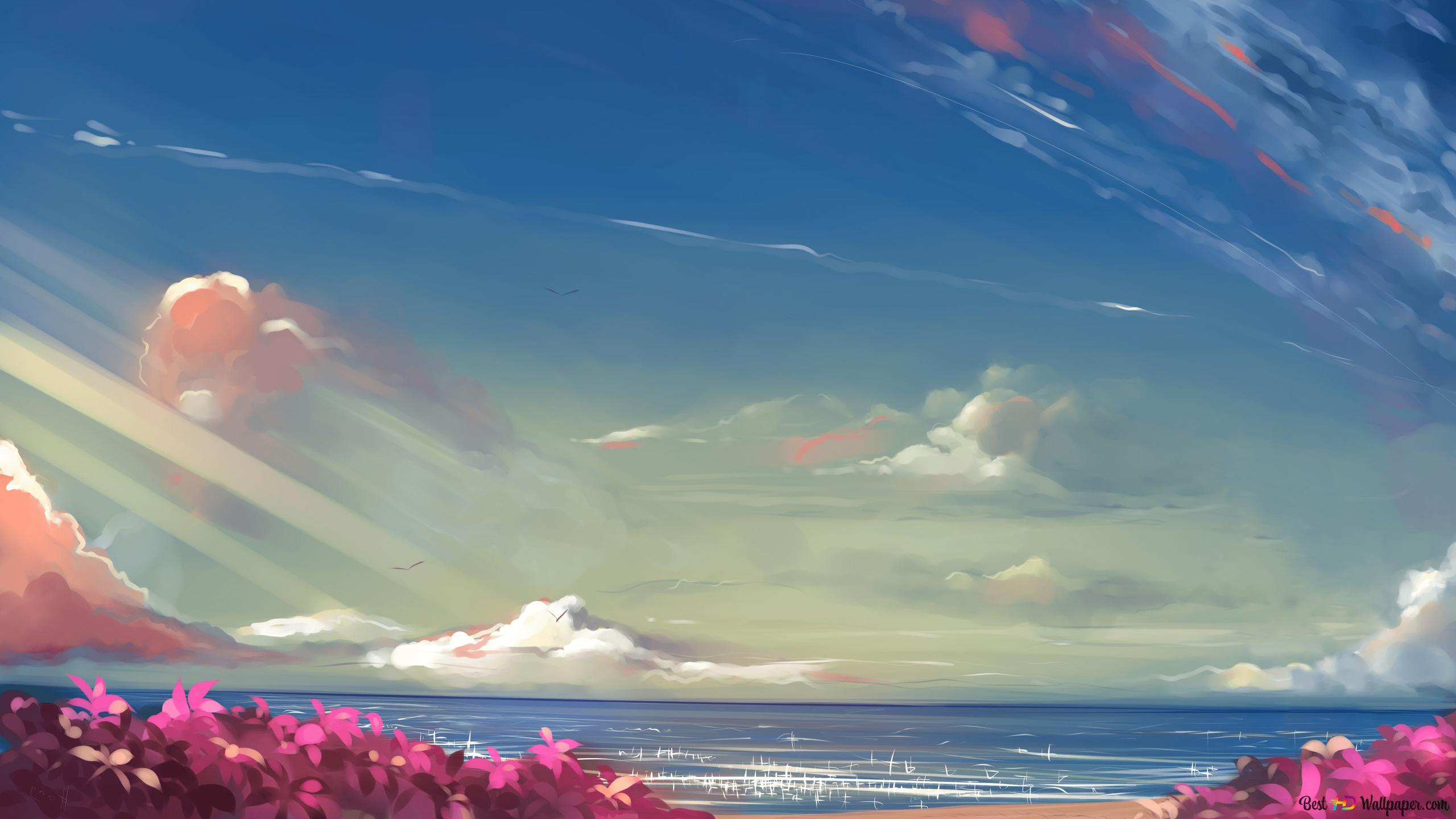 Beautiful Sea & Sky of spring 4K wallpaper download