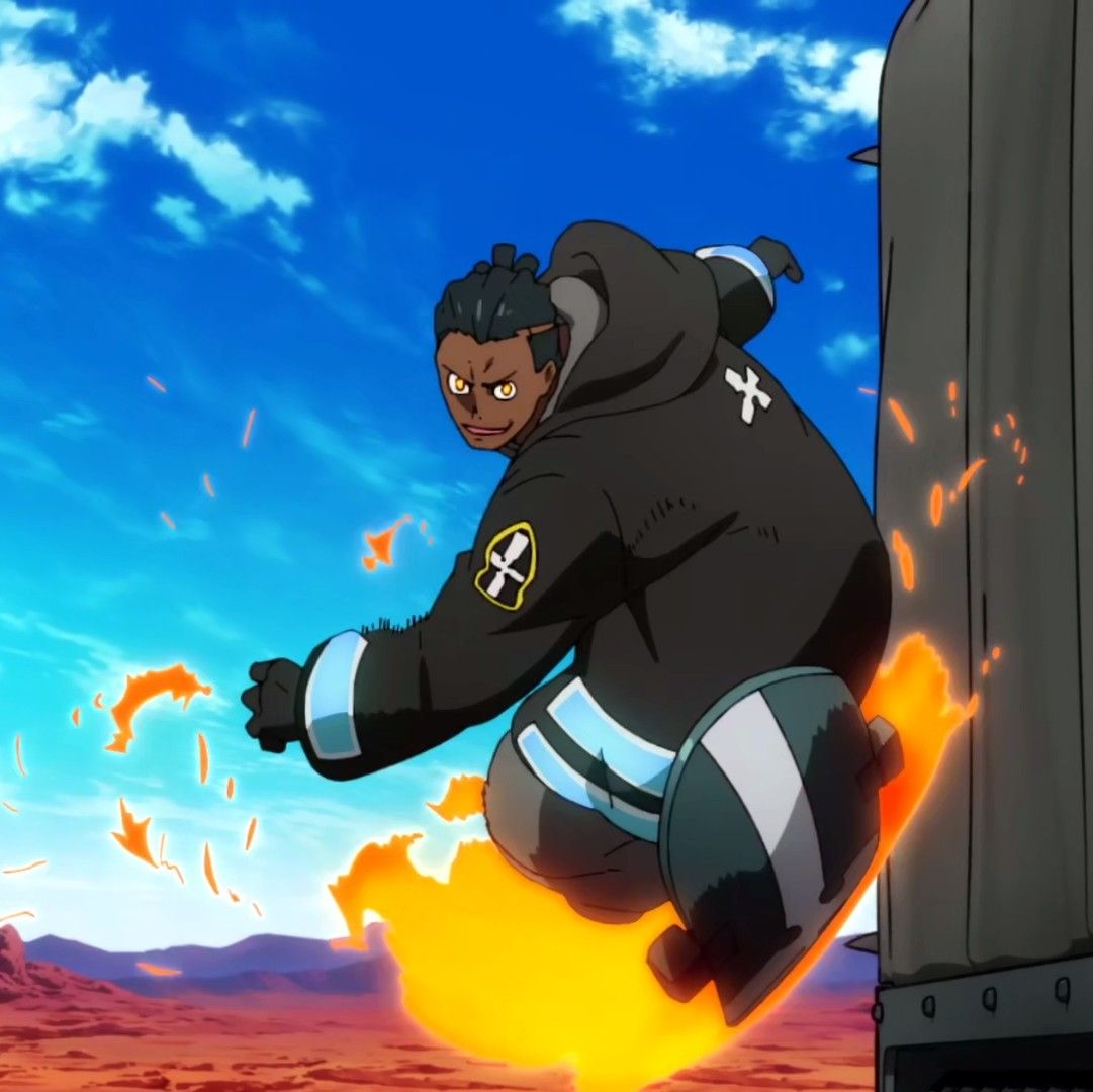 ☄️OgunMontgomery. Black anime characters, Black cartoon characters, Shinra kusakabe