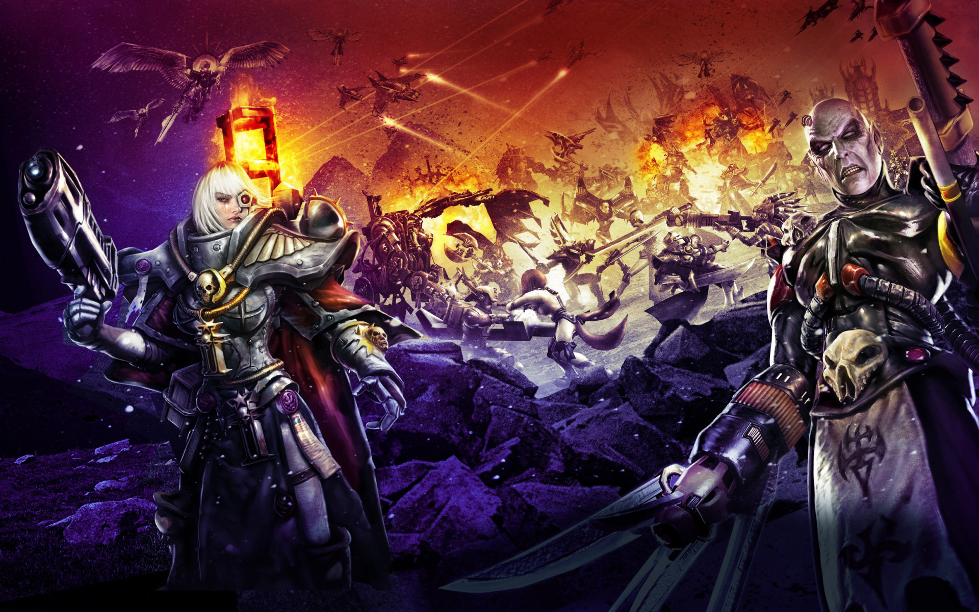 Download wallpaper Warhammer 40k, WH40K, art, characters, Adepta Sororitas, Sisters of Battle for desktop with resolution 1920x1200. High Quality HD picture wallpaper