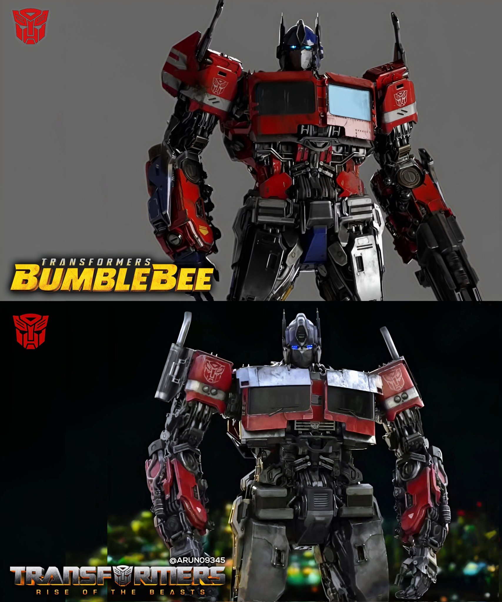 arun09345 Prime's design progression from Bumblebee to Rise of the Beasts
