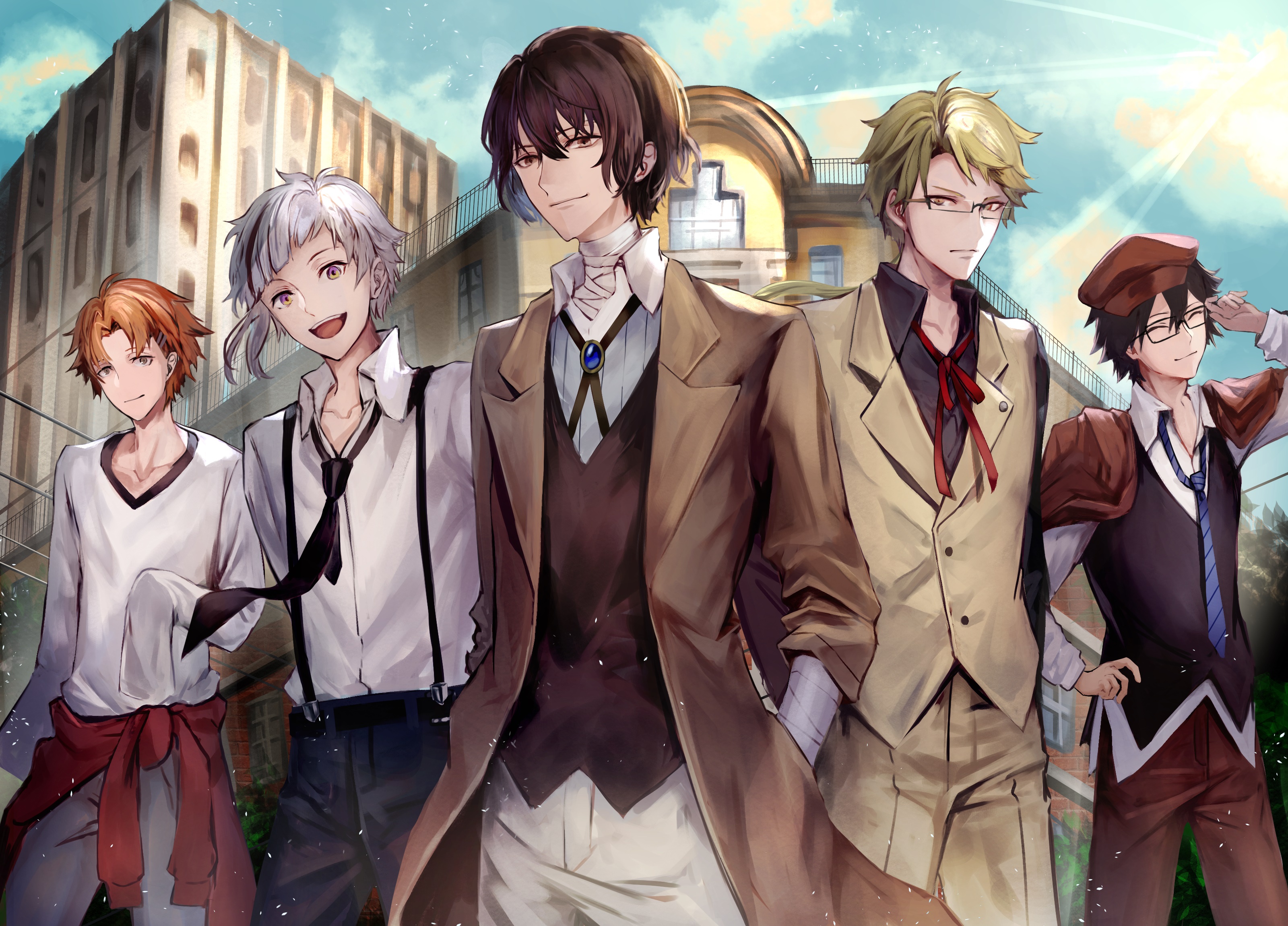 Bungou Stray Dogs HD, Osamu Dazai, Junichirō Tanizaki, Doppo Kunikida, Atsushi Nakajima, Ranpo Edogawa Gallery HD Wallpaper