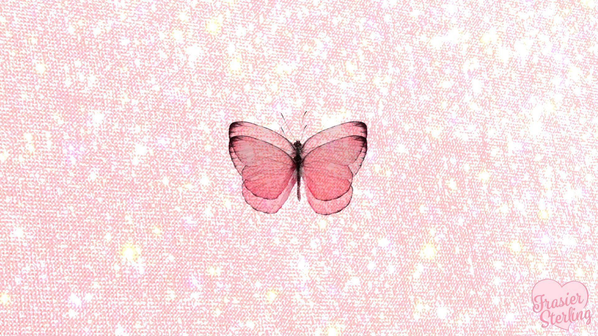 Cute Aesthetic Pink Butterfly Wallpaper. Pink wallpaper laptop, Pink wallpaper desktop, Cute laptop wallpaper