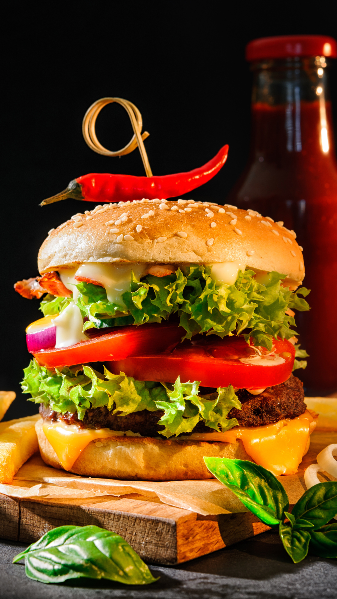 Mobile wallpaper: Food, Still Life, Burger, French Fries, 1327435 download the picture for free