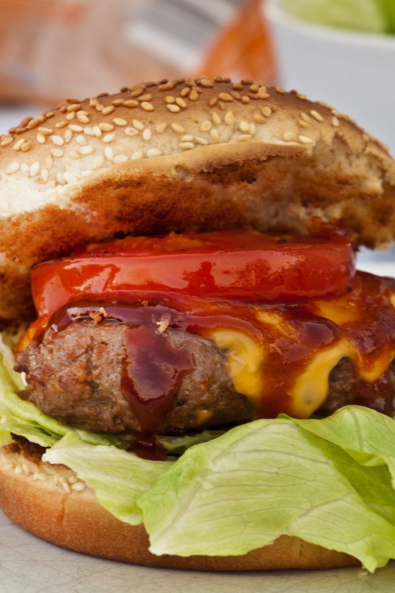 Download Wallpaper 800x1200 Burger, Cheddar, Cheese, Bun, Patty, Sesame Seeds, Lettuce, Sauce Iphone 4s 4 For Parallax HD Background