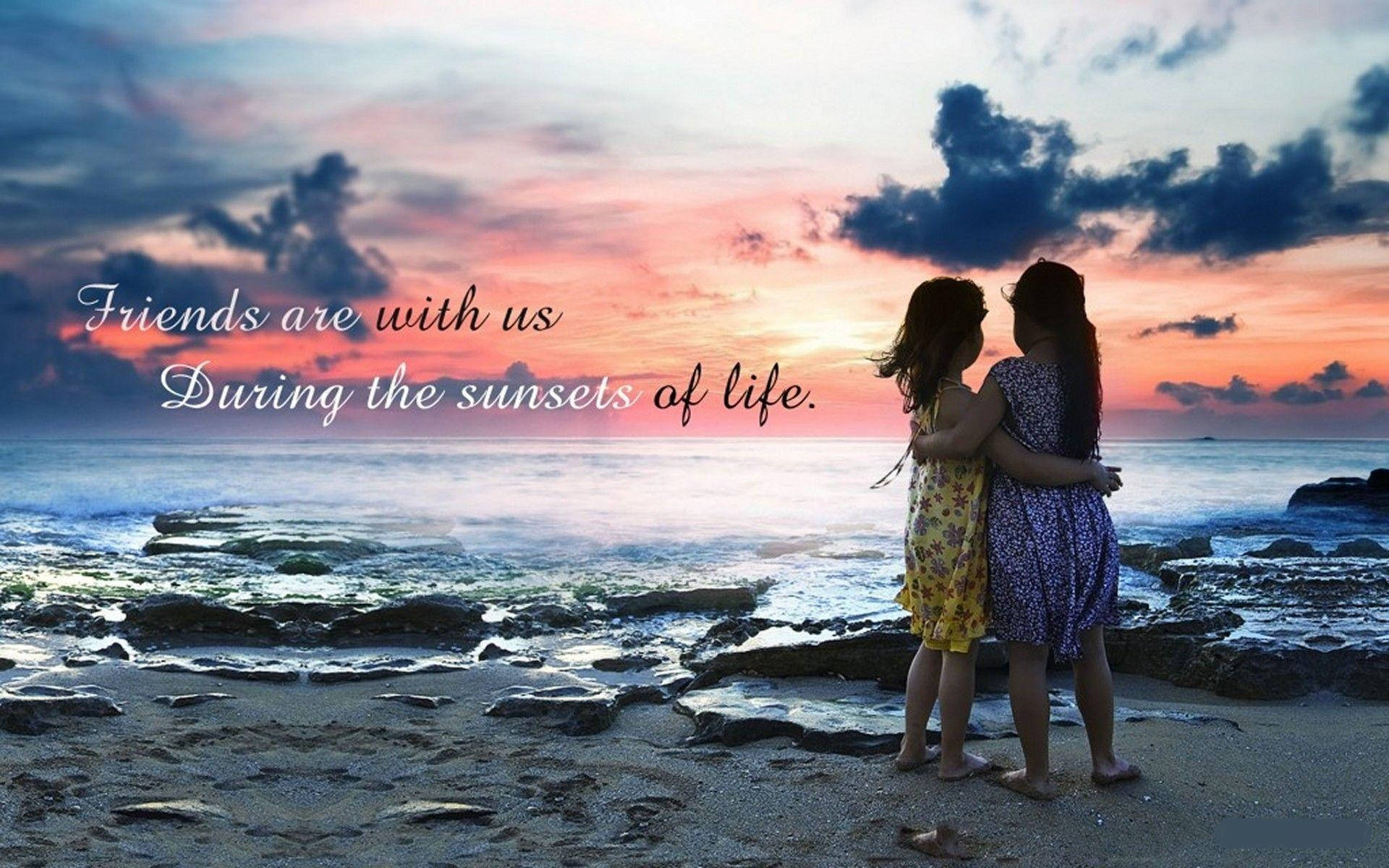 Download Sunset Of Friendship Quotes Wallpaper