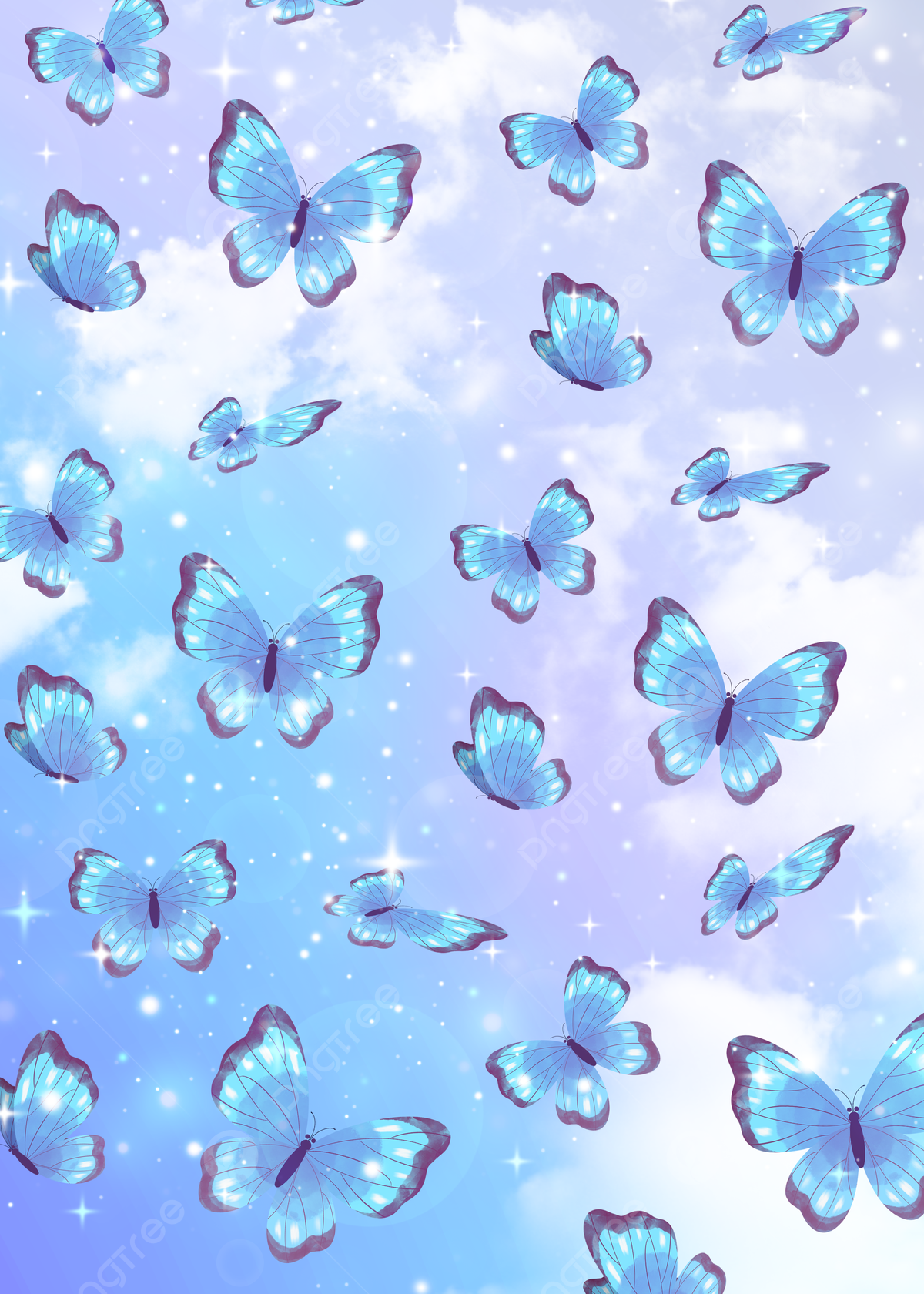Blue Butterfly Texture Light Effect Colorful Butterfly Background Wallpaper Image For Free Download