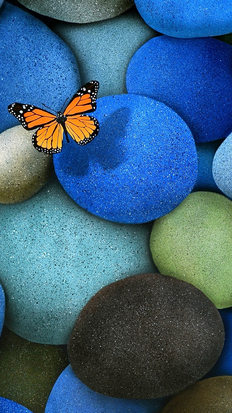 The Blue Cobblestone, Butterfly 750x1334 IPhone 8 7 6 6S Wallpaper, Background, Picture, Image