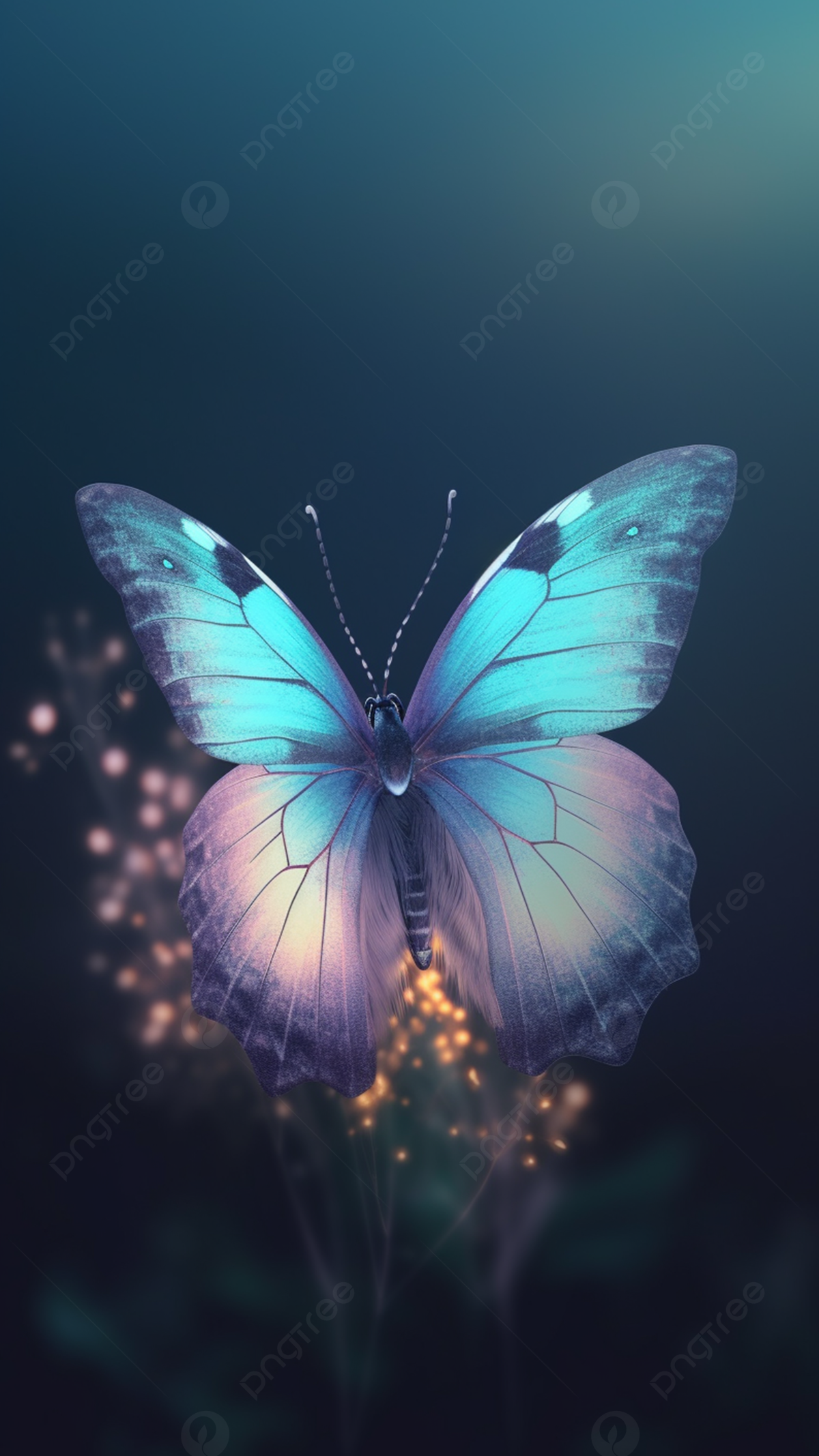 Butterfly Blue Simple Background Wallpaper Image For Free Download