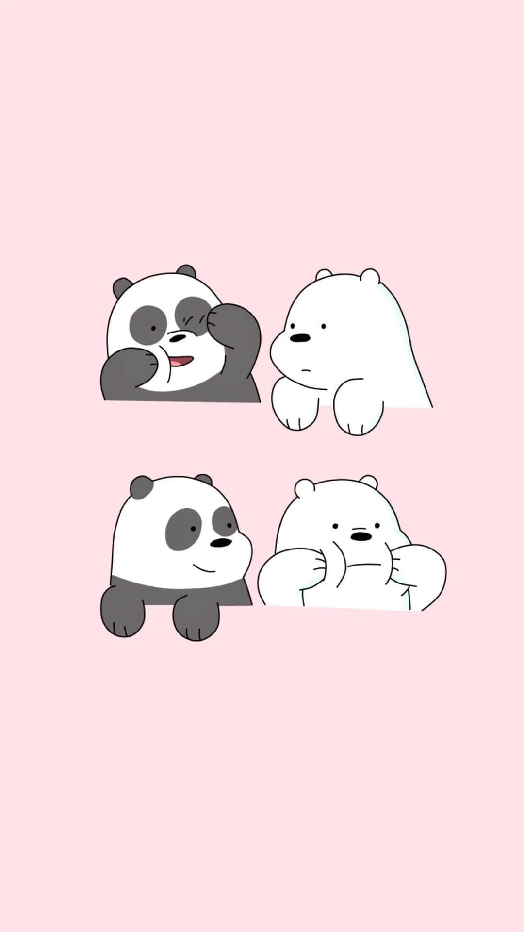 Download Cute Cartoon Panda And Ice Bear Wallpaper