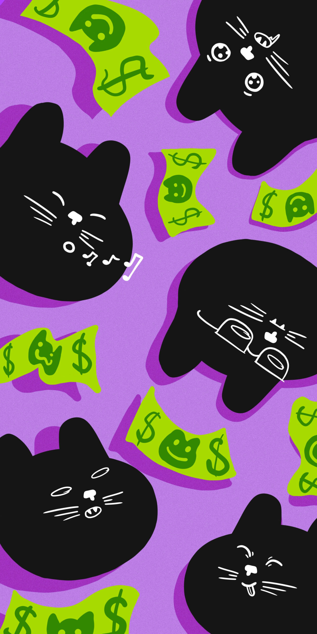 Black Cat and Cash Pink Wallpaper Black Cat Wallpaper iPhone