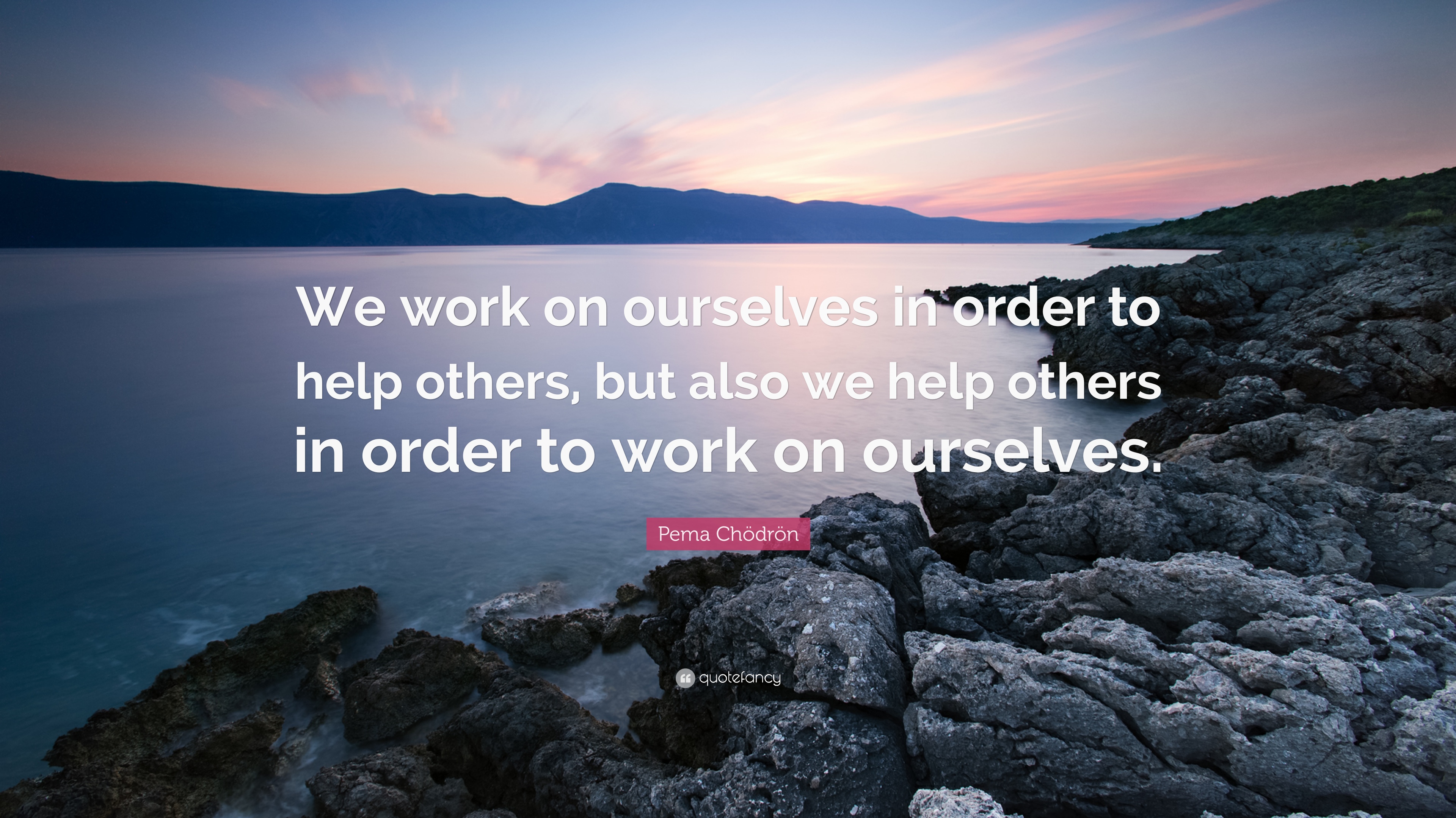 Pema Chödrön Quote: “We work on ourselves in order to help others, but also we help