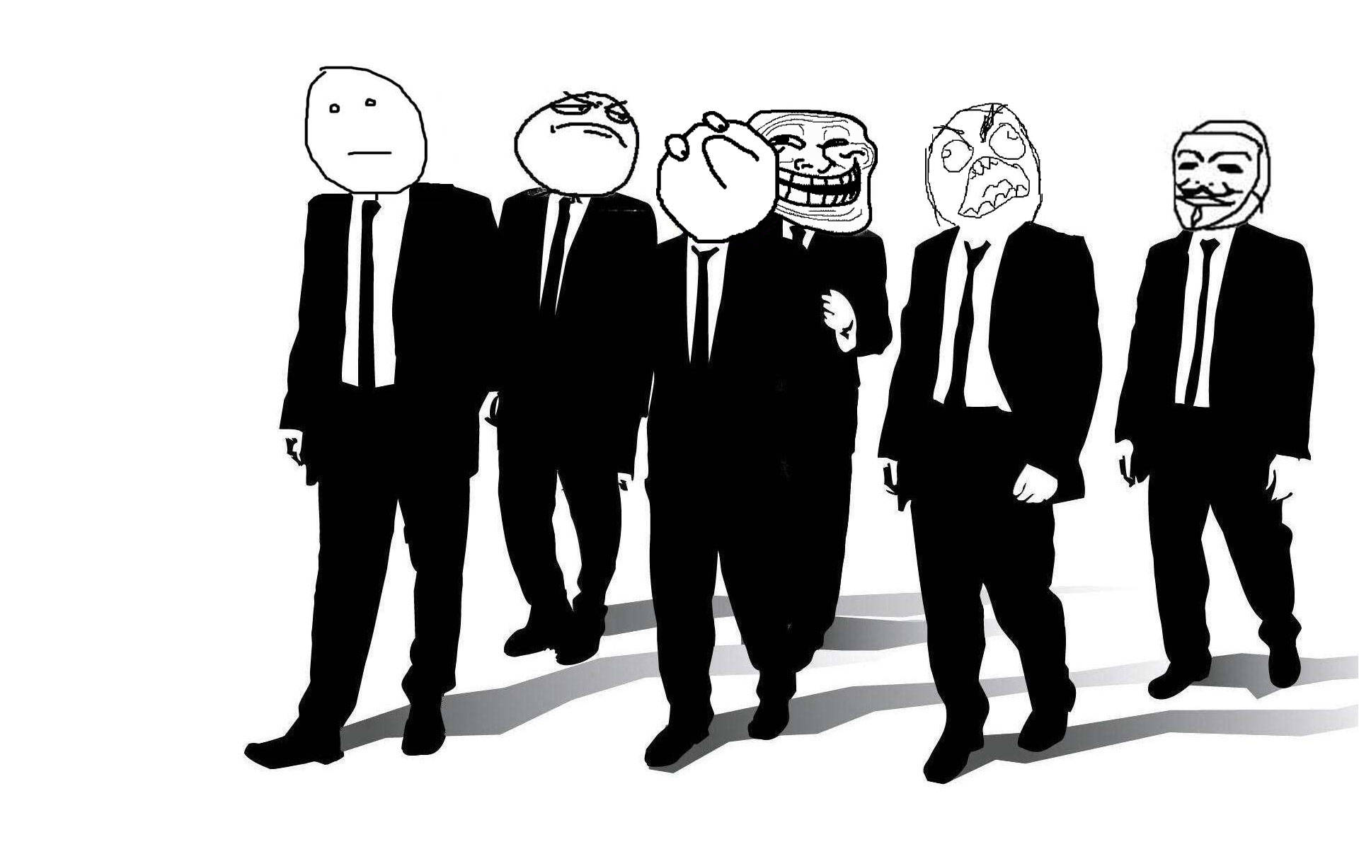 Download Rage Comics Faces In Suits Meme Wallpaper