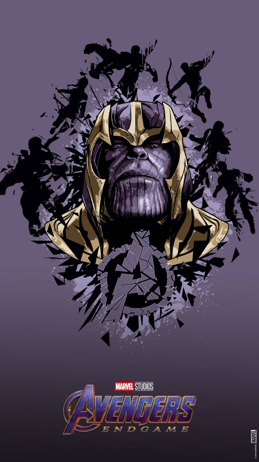 Download Digital Illustration Of Thanos Marvel Phone Wallpaper