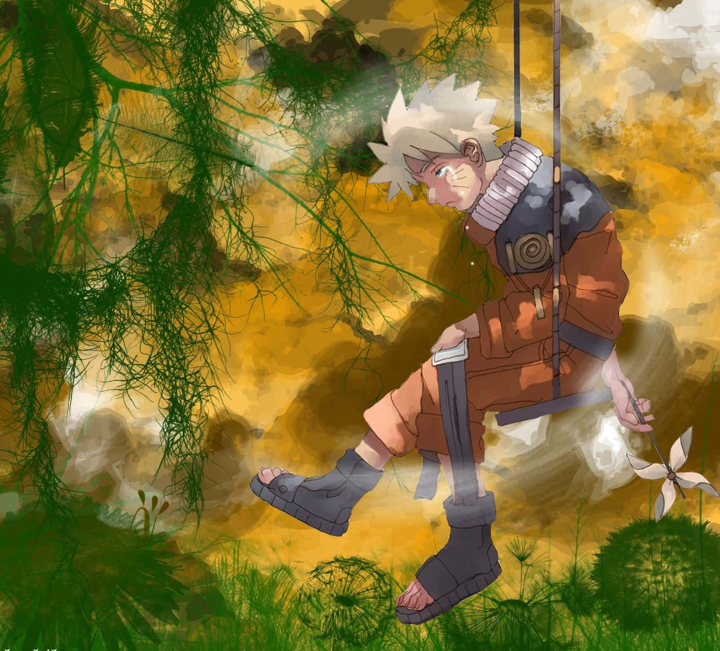 Download Naruto Swing In Forest Wallpaper