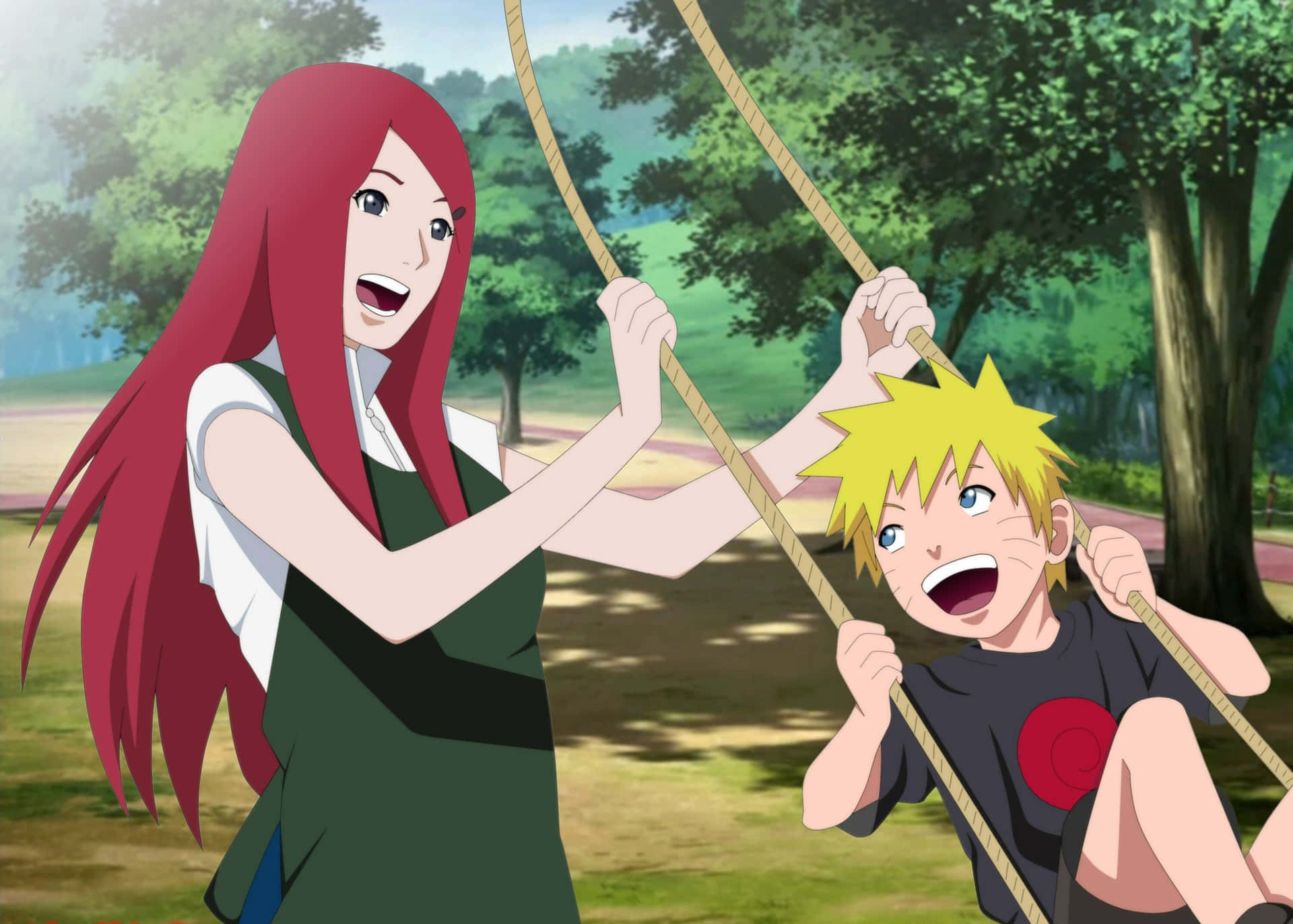 Download Naruto Swing With Kushina Uzumaki Wallpaper