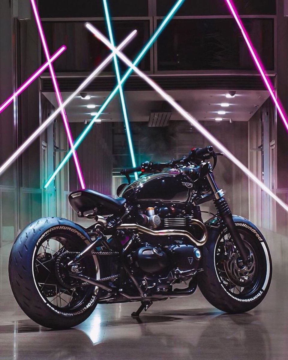 TriumphIndiaOfficial Very Bold Custom Thornton Hundred Bobber Built By Thornton Hundred Motorcycles, With Full Length Pipes/ Airbox Delete, A Unique Take On High Level Pipes Integrated Into The Classic Bobber Style. #